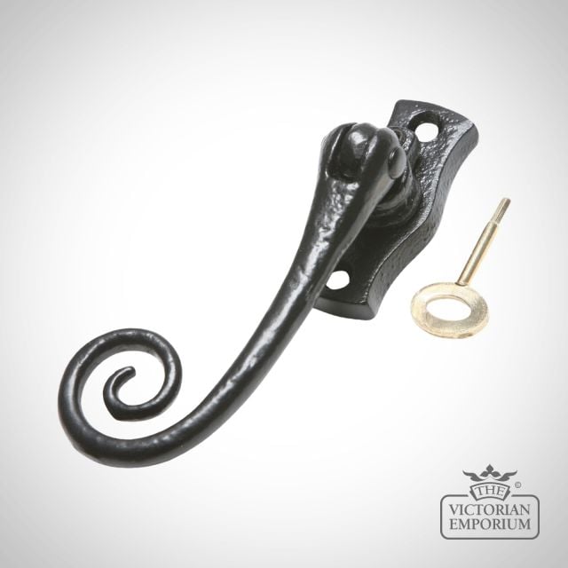 Traditional Cast Door Furniture Latches Casement Fasteners Black Hand Forged Old Classical Victorian Decorative Reclaimed Ve1167b
