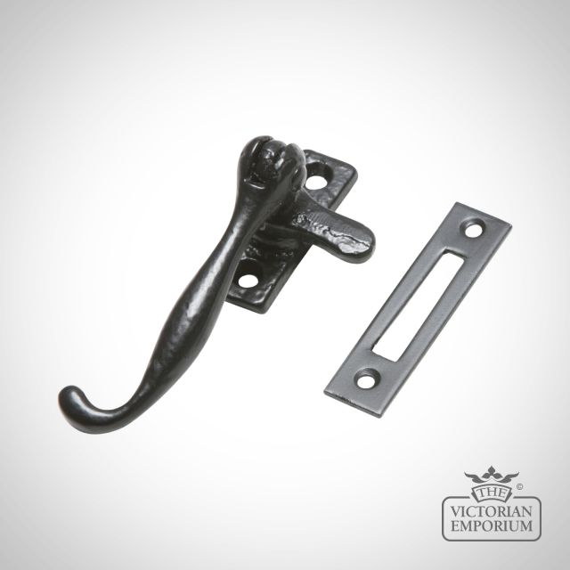 Traditional Black iron plain casement fastener
