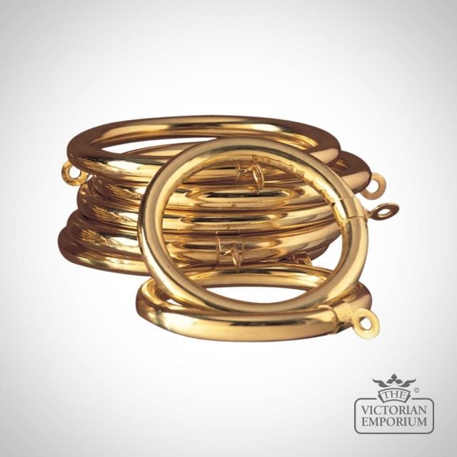 Traditional Brass Curtain Rings Hand Made Old Classical Victorian Decorative Reclaimed Large 01