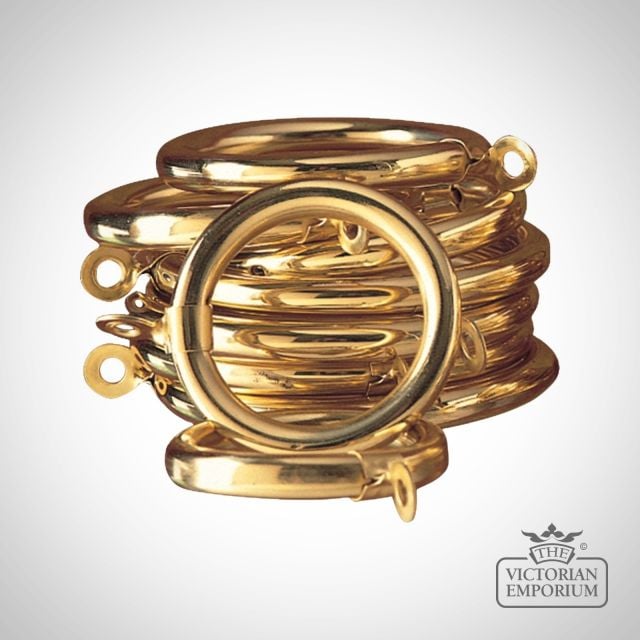 Traditional Brass Curtain Rings Hand Made Old Classical Victorian Gs 01