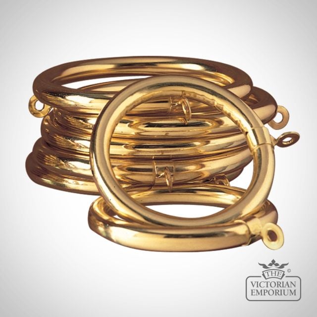 Traditional Brass Curtain Rings Hand Made Victorian Gs 01