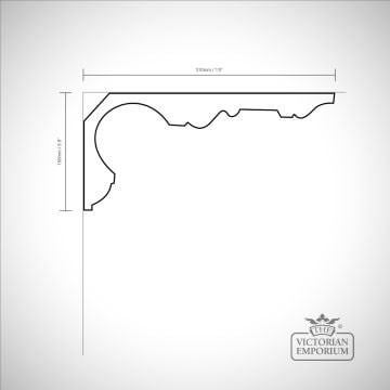 Plaster Ceiling Cornice Profile Drawing Dimensions Extra Large Victorian 2d