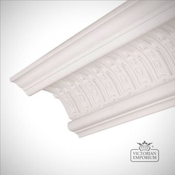 Ornate Regency coving with fluted design featuring husks