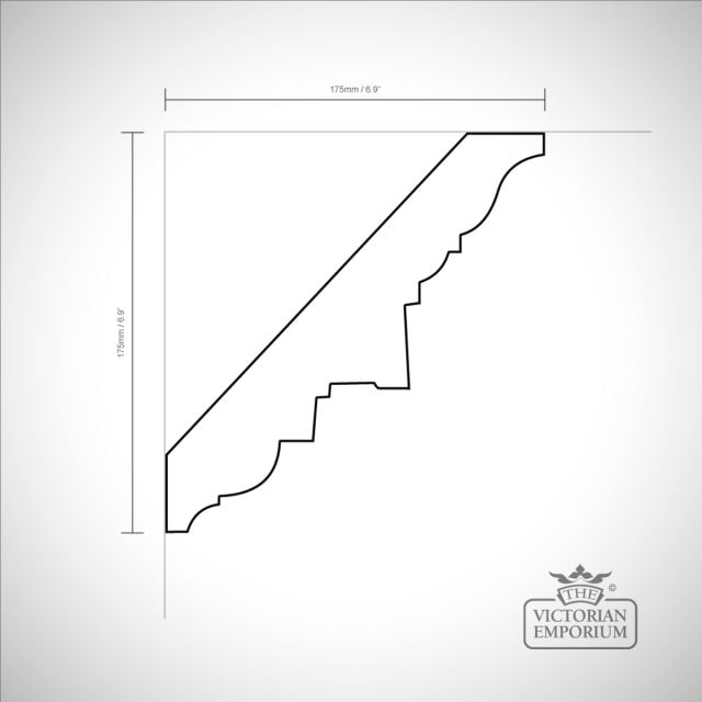 Plaster Ceiling Cornice Profile Drawing Dimensions Egg And Dart Extra Large 2d
