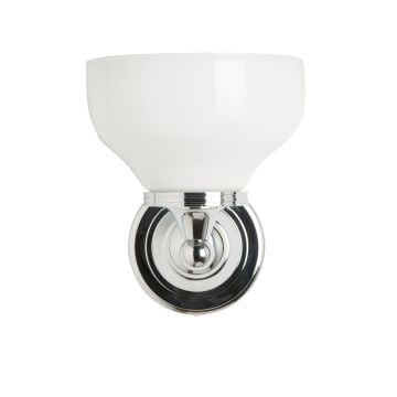 Frosted Cup Round Base Chrome Bathroom Ip44 Wall Light Sconce Elbl11