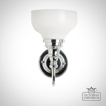 Frosted Cup Light With Chrome Finial Base