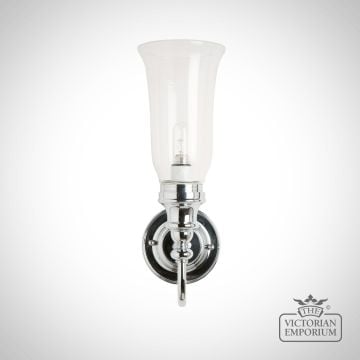 Clear Vase Shaped Bathroom Light With Finial Detail Base