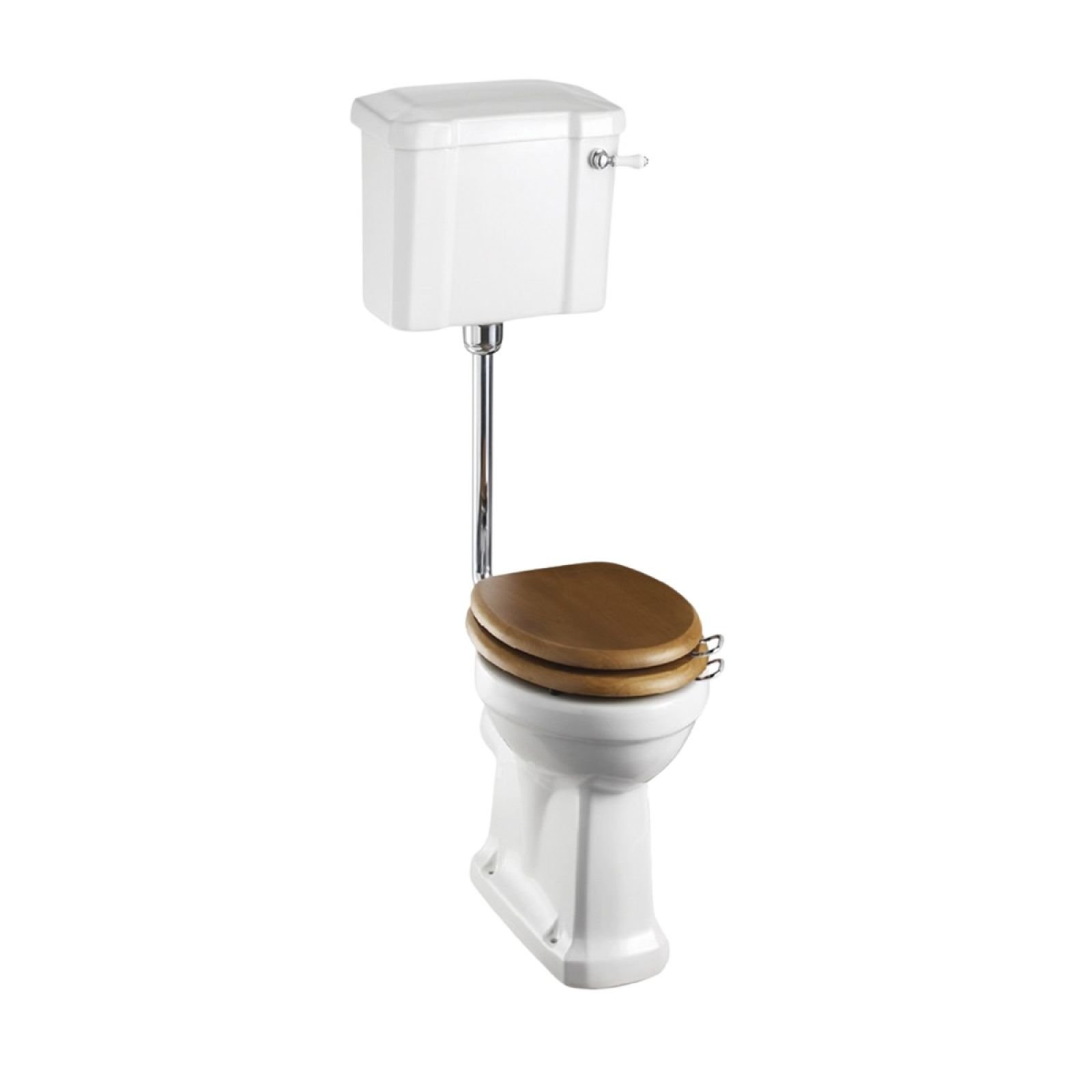 Low Level WC Cistern Flush Handle & Overflow Plastic Side Entry Toilet White 