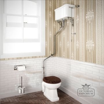 High-level WC Suite with high-level angled flush pipe kit