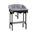 Wash Stand Georgian Cast Aluminium Marble Top Basin With With Black Shelf With Back And Side Splash T48 Sarah
