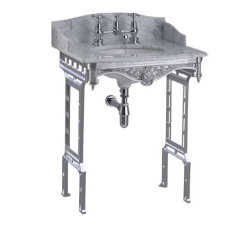 Wash Stand Georgian Cast Aluminium Marble Top Basin With With Brushed Back And Side Splash T38 Sarah