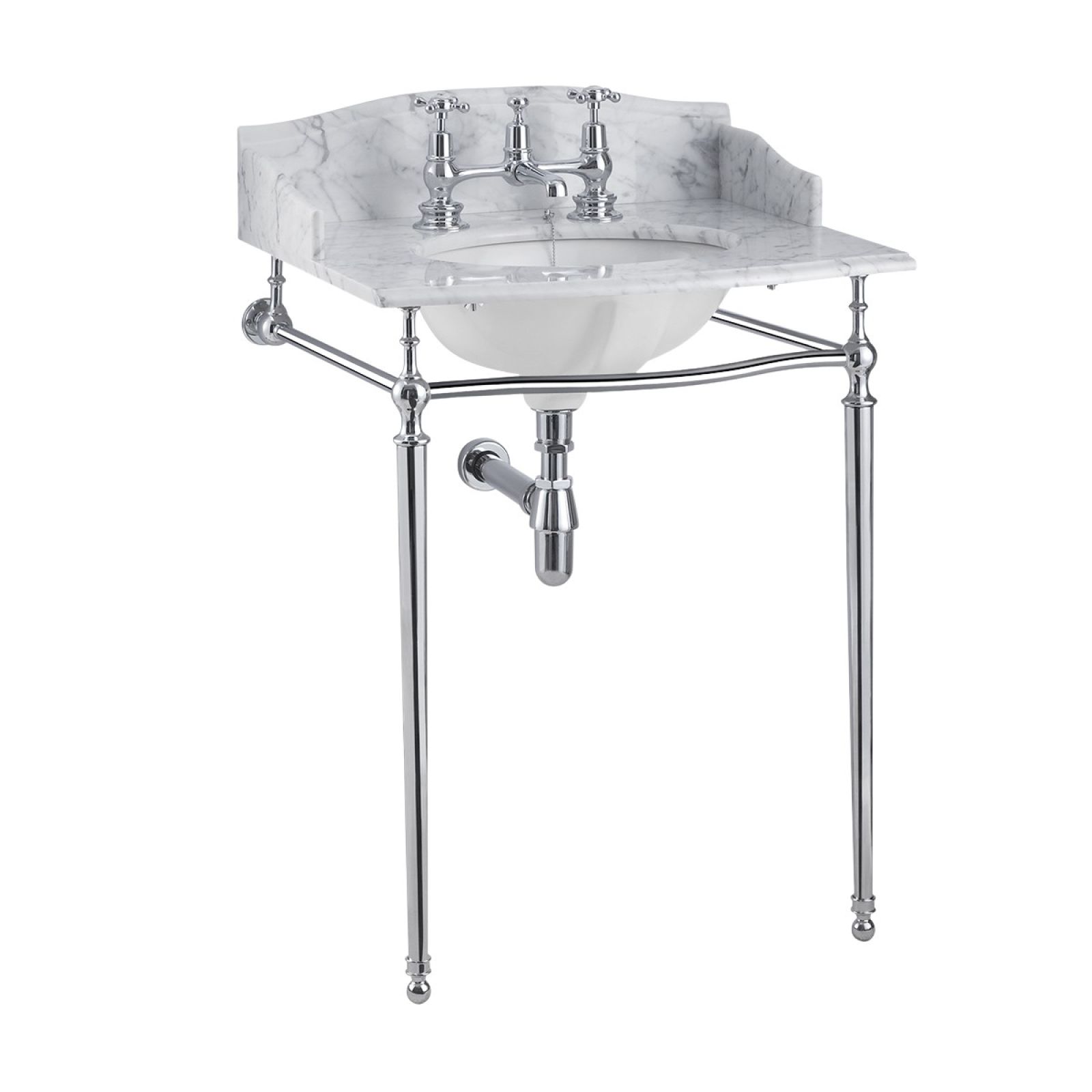 Classic style marble washstand top with inset basin and stand