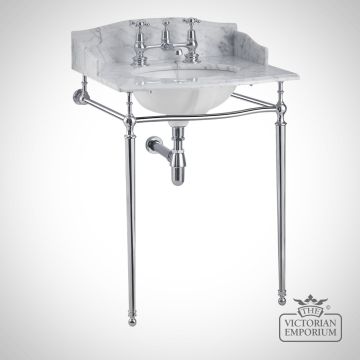Wash Stand Georgian Chrome Marble Top Basin With With Chrome With Back Side Splash G1 2th T49a Chr