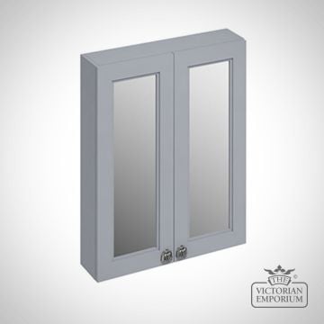 60 Double Door Mirror Wall Unitclassic Grey F6mg