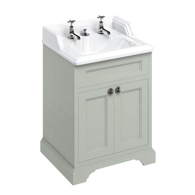 Freestanding 65cm wide Vanity Unit with classic invisible overflow basin