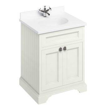 Freestanding Vanity Unit With Doors Sand Ff8s White