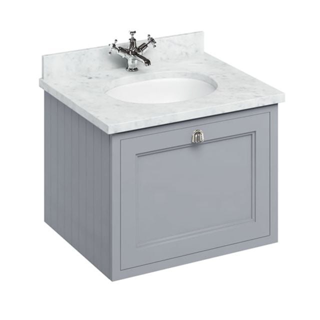Wall Hung 65 Vanity Unit single drawer unit with granite worktop with integrated basin