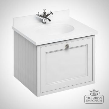 Wall hung 65cm Vanity Unit single drawer unit with Classic basin