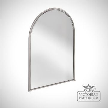 Simple arched bathroom mirror in chrome
