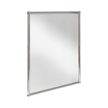 Simple rectangular bathroom mirror in chrome