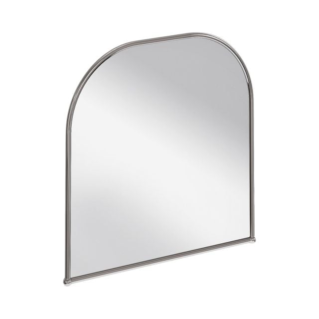 Simple curved bathroom mirror in chrome
