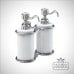 Victorian Soap Dispenser Double Bathroom Wall Mounted Porcelain And Chrome A20