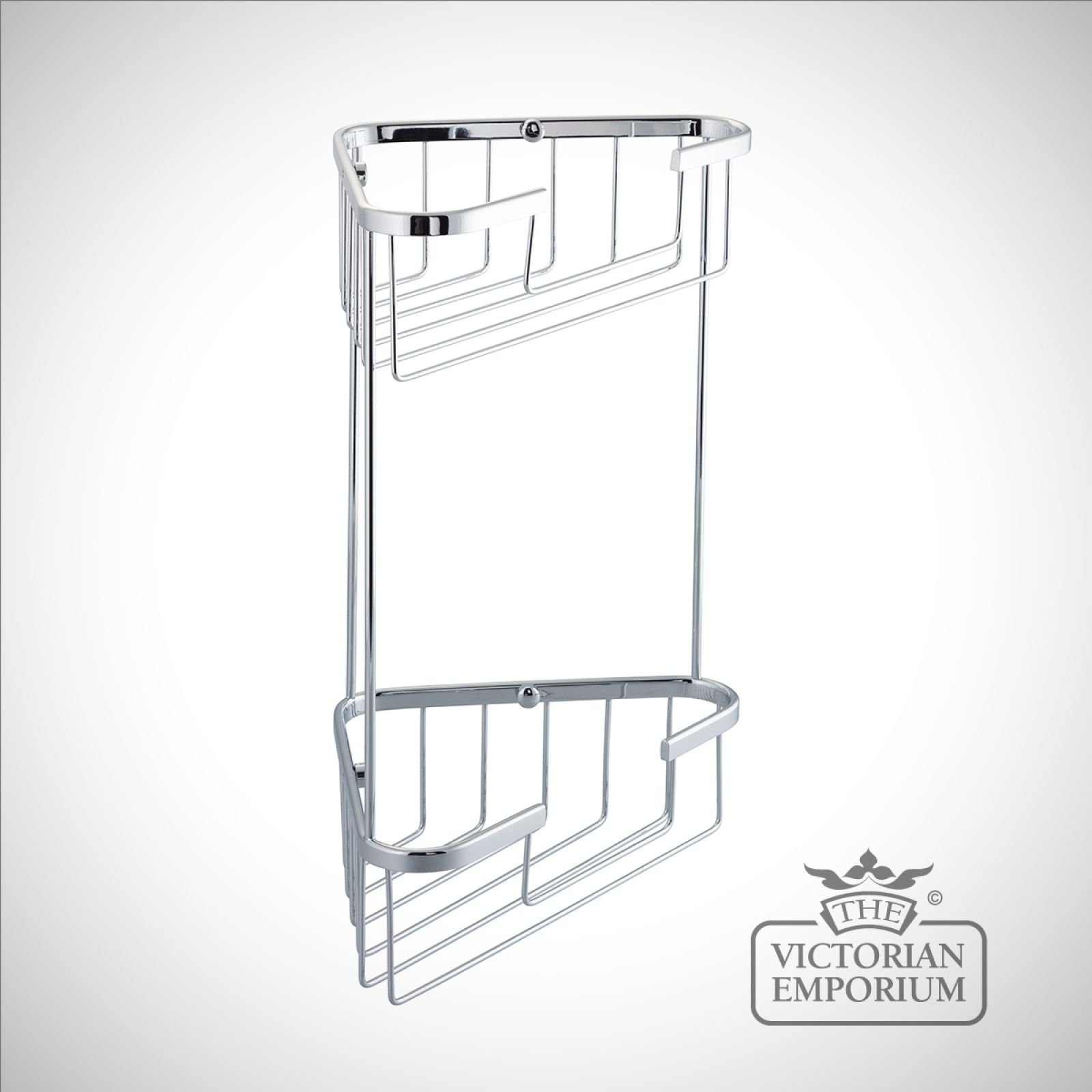 Large Double Tier Corner Wire Soap Caddy, Jumbo Chrome Plated Bathtub Caddy