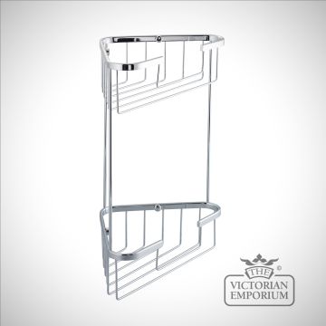Large double tier corner wire soap caddy