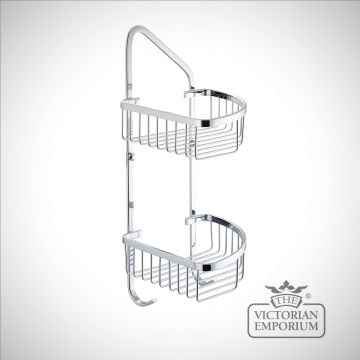 Very tall double tier corner wire soap caddy