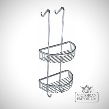 Tall double tier D shaped shower tidy