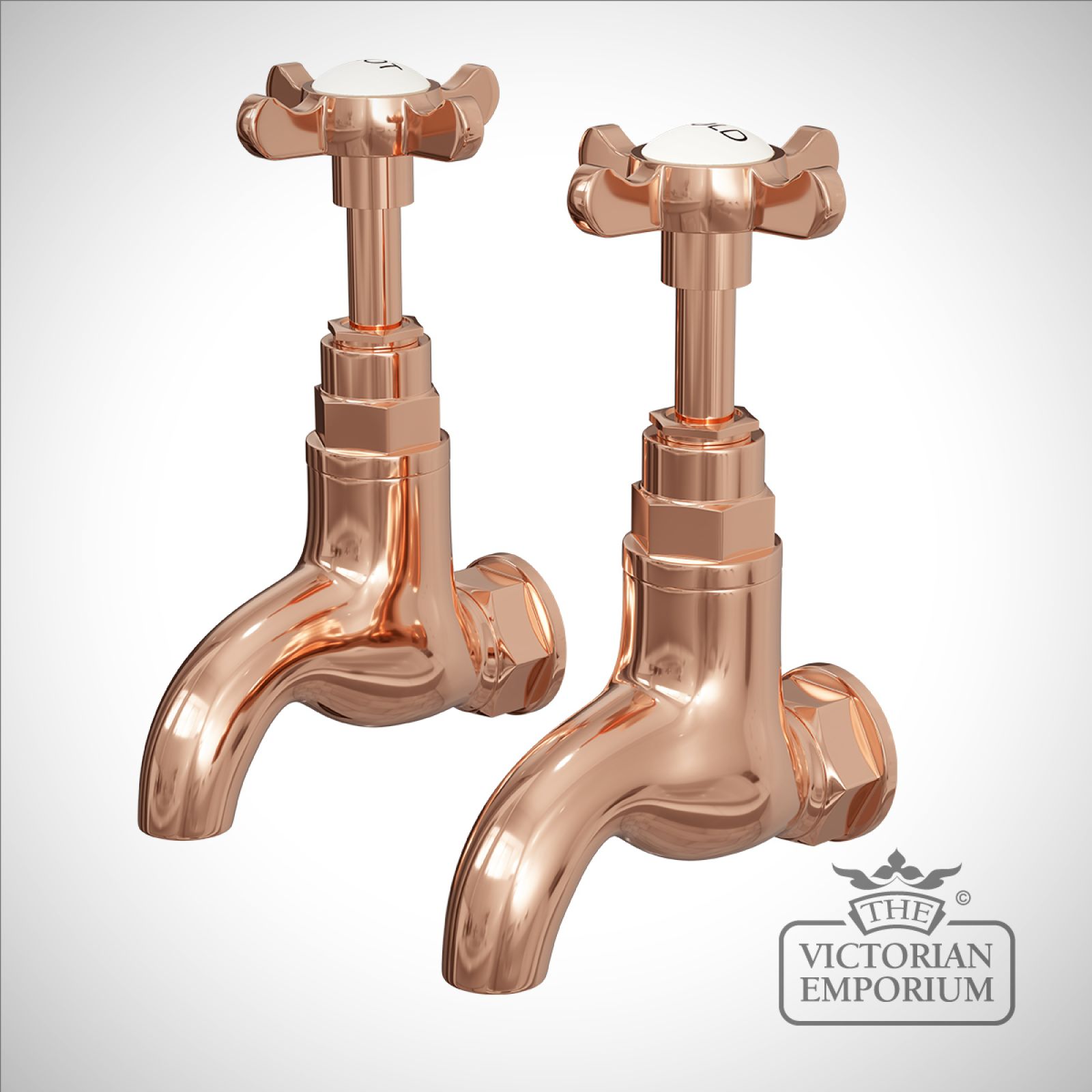 Traditional wall mounted basin taps in rose gold Basin Taps
