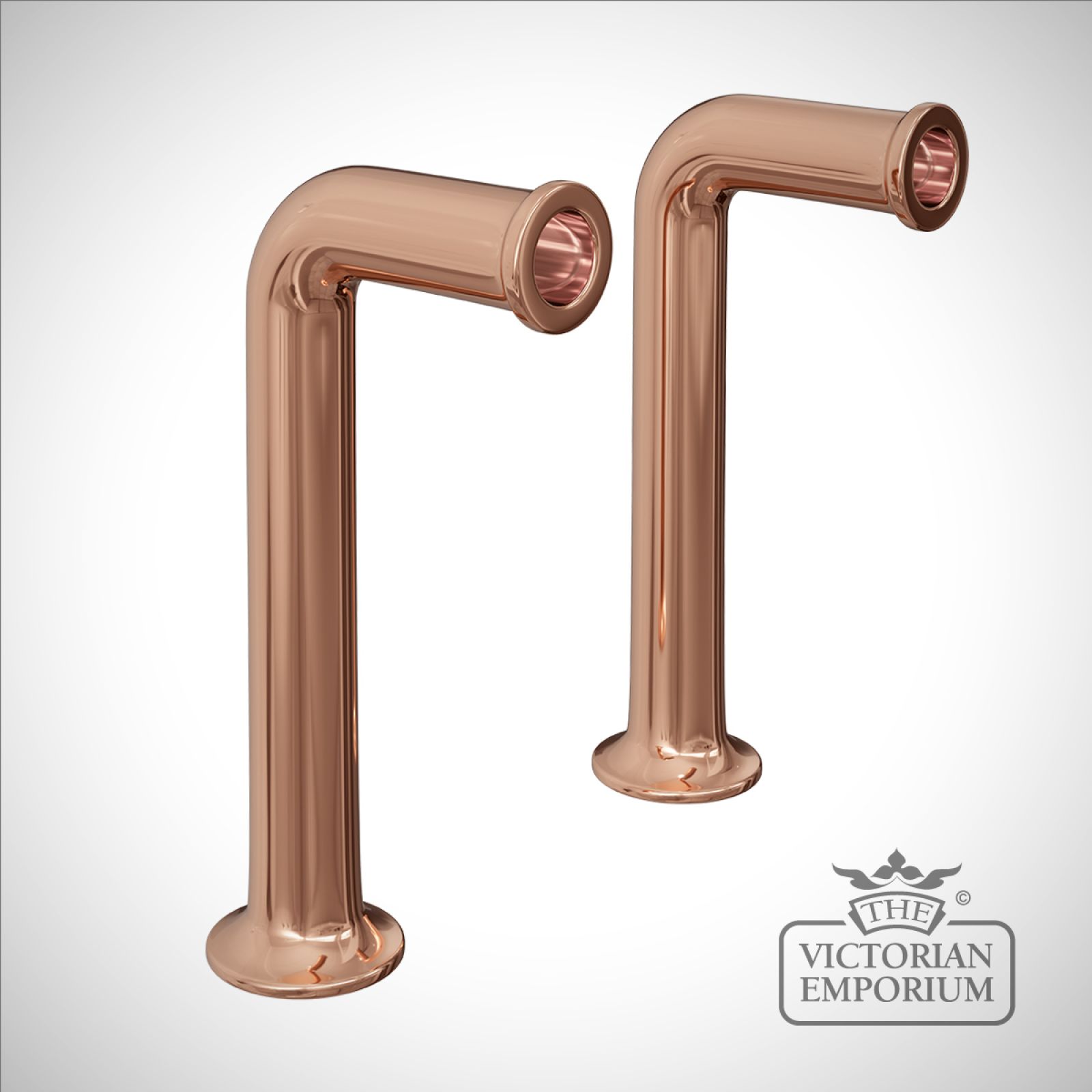 Traditional bib tap stands in rose gold Basin Taps