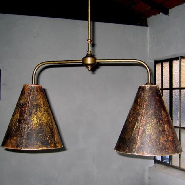 Snooker lamp copper shades