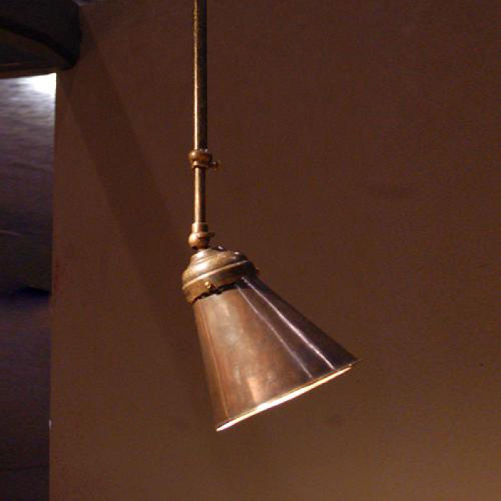 Small Copper Shade With Telescopic Cable, Antique Copper Light Shade
