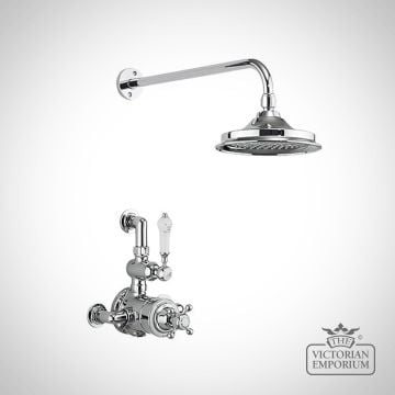 Bristol Thermostatic Exposed Shower Valve Single Outlet with Fixed Shower Arm with 6 inch rose
