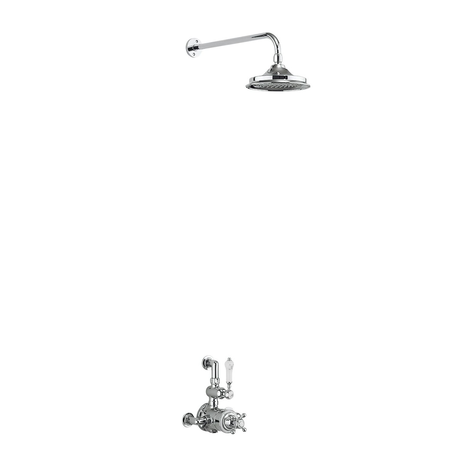Bristol Thermostatic Exposed Shower Valve Single Outlet with Fixed Shower Arm with 6 inch rose