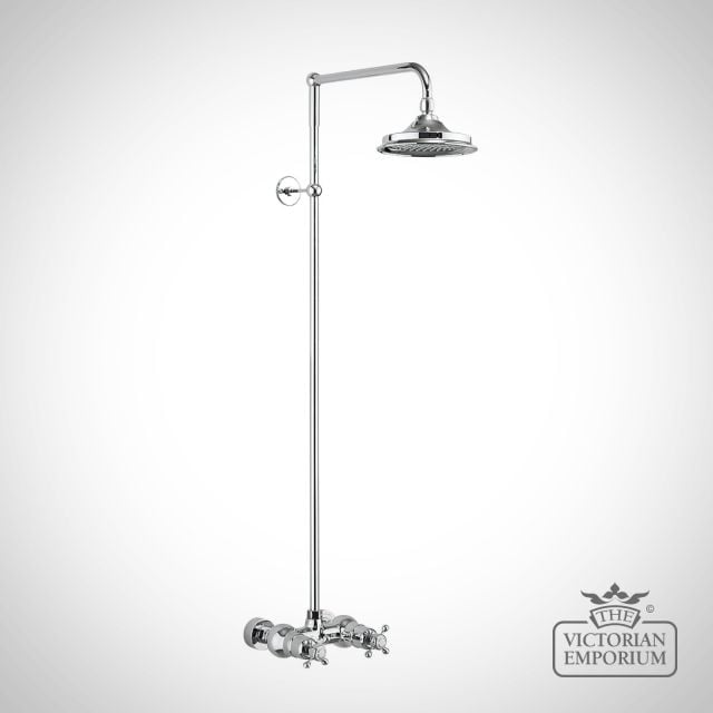 Dorset Thermostatic Exposed Shower Bar Valve Single Outlet with Rigid Riser and Swivel Shower Arm