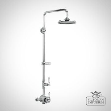 Stowe Thermostatic Exposed Shower Valve Two Outlet, Rigid Riser, Fixed Shower Arm