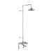 Thermostatic bath shower mixer deck mounted with rigid riser  swivel shower arm with 6 inch rose bt2ds