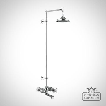 Thermostatic Bath Shower Mixer Wall Mounted With Rigid Riser  Swivel Shower Arm With 6 Inch Rose Bt2ws