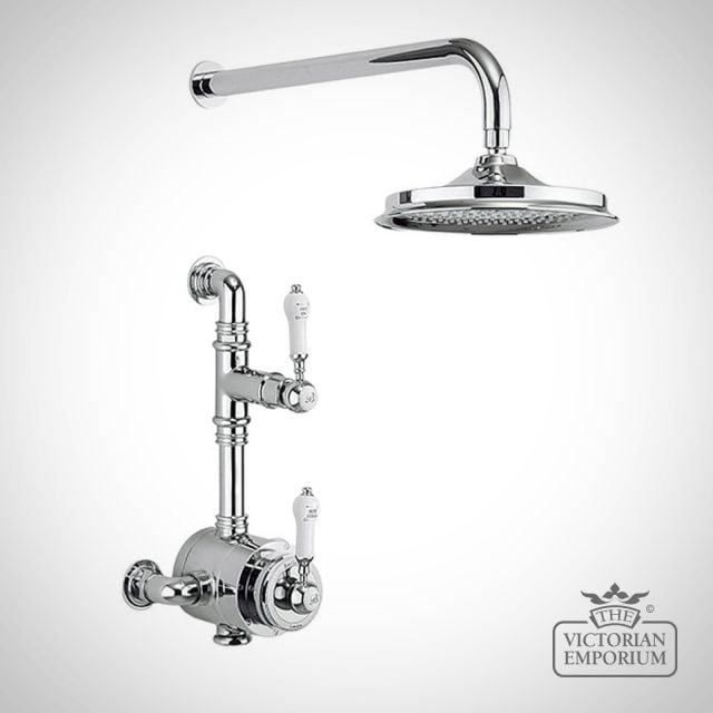 Stowe Thermostatic Exposed Shower Valve Single Outlet with Fixed Shower Arm with 6 inch rose