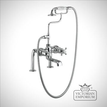Tayside Thermostatic Bath Shower Mixer Wall Mounted with Rigid Riser & Swivel Shower Arm