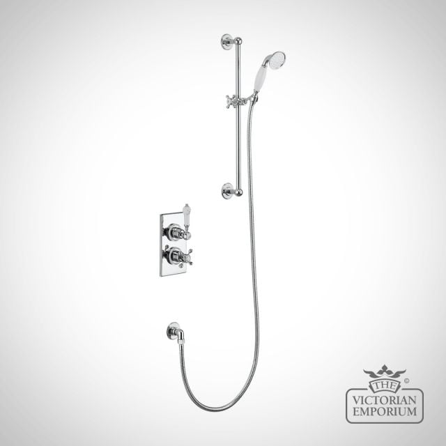 Trenton Thermostatic Single Outlet Concealed Shower Valve with Rail, Hose and Handset