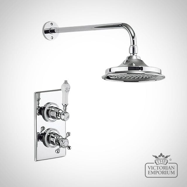 Trenton Thermostatic Single Outlet Concealed Shower Valve with Fixed Shower Arm with 6 inch rose