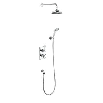 Trenton Thermostatic Single Outlet Concealed Shower Valve with Fixed Shower Arm with 6 inch rose