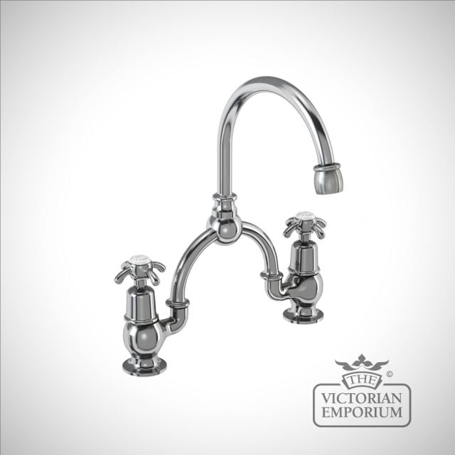 Anglesy 2 tap hole arch mixer with curved spout