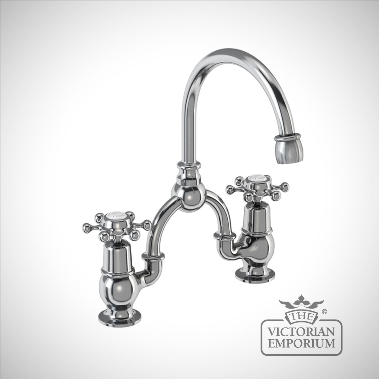 Liverpool 2 tap hole arch mixer with curved spout