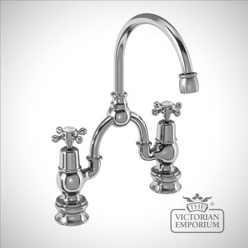 Clearmont Regent 2 tap hole arch mixer with curved spout