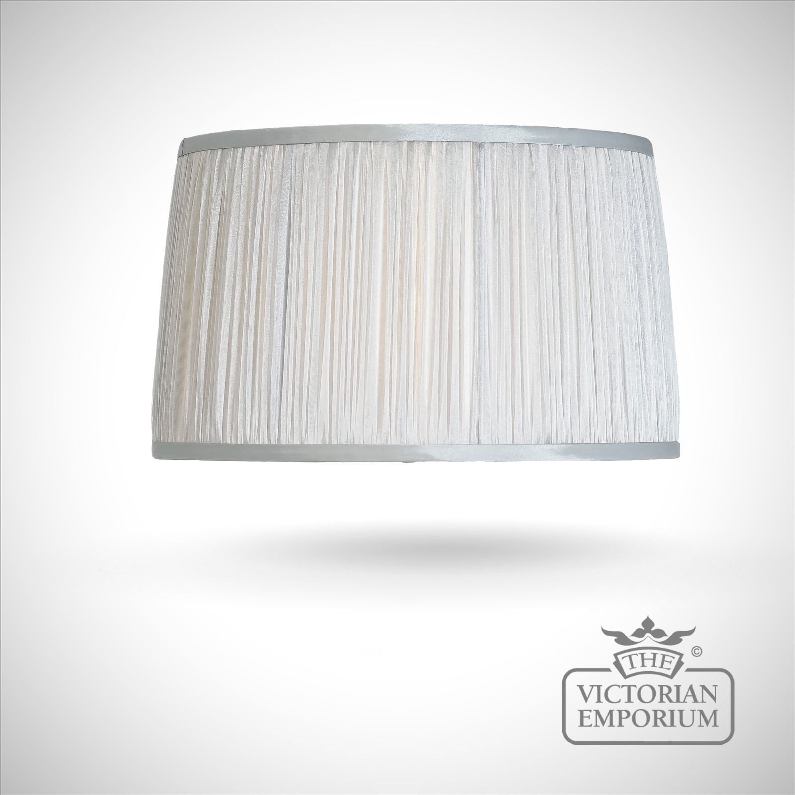 Lamp Shades Interior Lights The Victorian Emporium Silver Chiffon Lamp Shade