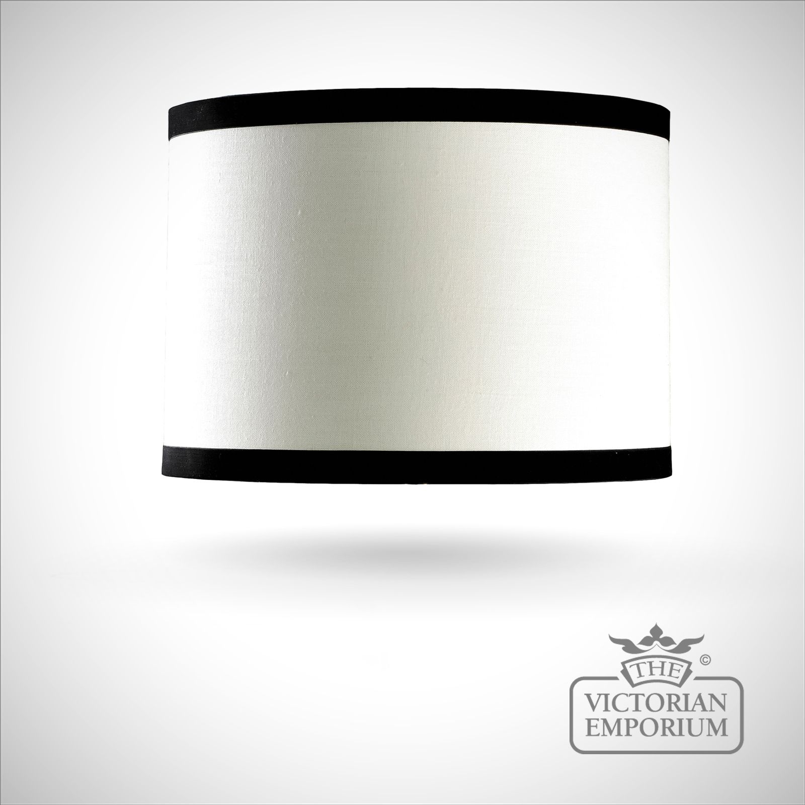 Cylinder Shade in off white and black 36cm Lamp shades